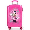 Disney Minnie Minnie Stickers Valigia rigida con Adesivi per bambini, 55 cm, 32 liters, Rosa