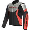 Dainese Giubbotto Moto in Pelle Dainese RACING 5 Silver Nero Rosso F
