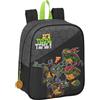 Safta Tartugas Ninja - Zaino per bambini, zaino per bambini, zaino per scuola, adattabile al carrello, ideale per asilo, comodo e versatile, qualità e resistenza, 22 x 10 x 27 cm, colore grigio/nero,