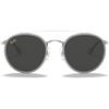 Ray-Ban Occhiali da Sole RB3647N 9211B1 Round Double Bridge Argento/Grigio Scuro Unisex