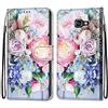 Mo-Somnus Cover per Samsung Galaxy A5 2016/ A510, Custodia in PU Pelle Magnetica Libro Flip Caso Antiurto Portafoglio [Supporto Stand] con Porta Carte e Cinturino da Polso Wallet Case (Fiore 3)