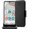 Doro 8100 Plus 4G Smartphone Anziani - Cellulare Facile Anziani - Resistente all'Acqua - Fotocamera 13MP - Display 6.1 - Tasto Assistenza con GPS - Custodia - Base Ricarica [Vers. Italiana] (Nero)