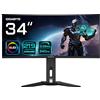 Gigabyte Monitor da gioco curvo OLED WQHD MO34WQC2 da 34 - 3440 x 1440, 240Hz, 0.03ms, KVM, 250 cd/m², FreeSync Premium Pro, DisplayHDR True Black 400, HDMI 2.1, Displayport 1.4