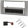 tomzz Audio 2415-037 Set di cornici radio compatibili con Ford Focus 2 Fiesta C-Max S-Max Galaxy Mondeo Kuga Transit argento con adattatore Quadlock Staffa di rilascio ISO