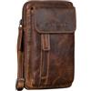 STILORD Mael 2 in 1 Pelle Borsello Uomo Tracolla Piccolo Porta Cellulare da Collo Borsa da cintura Vintage Borsetta Portacellulare Messenger Uomini Cuoio Autentico Colore:luino - marrone