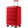 Kono Valigia Bagaglio a Mano Rigida ABS Valigia Piccola Trolley con TSA Lucchetto e 4 Ruote Girevoli 54cm Valigie, Rosso