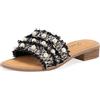 JOMIX Ciabatte da Spiaggia Estive Eleganti da Donna Pantofole Casual Morbide e Traspiranti Antiscivolo e Resistenti All'usura Lunga Durata Non Affatica i Piedi WFC250199-1 (Nero,39)