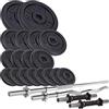 ScSPORTS® Bilancieri con Pesi - Set da 100/83/55/35/29/28 kg, Dischi Pesi in Ghisa, Ø 31 mm, Barra in Acciaio, Presa Antiscivolo, Nero - Manubri, Sbarra, Palestra (29 kg (2x5+4x2.5+4x1.25+8x0.5))