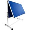KARAT Stanford - Lavagna bianca con ruote, superficie laccata magnetica, doppia faccia e girevole, con cornice in alluminio e penna per uso Pro (120 x 150 cm, blu)