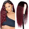 Lakaisa Human Hair Wig Curly Wig Lace Front Wig Parrucca Capelli Veri Grade 8 A Brazilian Remy Hair Bleached Knots with Baby Hair 180% Density No Tangle No Smell for Women 24 Pollice
