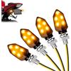 LOPHE Indicatore Moto, 4Pcs Indicatori di Direzione per Moto Ambra Lampeggiante, 12V LED Indicatori, Impermeabile
