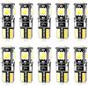 Defvnsy T10 W5W 194 LED Lampadine, Canbus Senza Errori 168 158 2825 501 Lampadina 12V, 6000K Bianco Super Luminoso 5050 5SMD Luce Interna per Targa Lampade, Luce Cruscotto, Retromarcia (10 pcs)