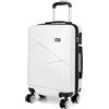 Kono Valigia da viaggio rigida 100% ABS valigia bagaglio a mano trolley cabina valigia 4 ruote girevoli trolley valigia maniglia telescopica valigia, beige, L, bagaglio rigido, Beige, L, bagaglio