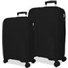 Roll Road Orbit - Set di valigie nere 54/64 cm, rigido 5,6 kg, chiusura TSA polipropilene, 5,6 kg, 94,2 l, bagaglio a mano, Nero, Taglia unica, Set di valigie