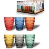 ARCA, Set 6 Bicchieri in Vetro Colorato Cherry Blossom, Colori Assortiti, 265 ml