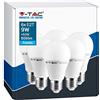 V-TAC 6 pezzi, Lampadine LED V-Tac E27, 9W (806 lumen equivalenti a 60W), Forma: Bulbo, Luce Bianco Caldo, Naturale o Freddo (Bianco Freddo)