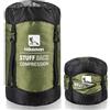 HIKEMAN Sacco a pelo a compressione, leggero, impermeabile, per campeggio e escursionismo (verde militare, XL)