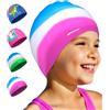 HIGAHY Cuffia da bagno per bambini, in silicone, per piscina, da 3 a 15 anni, con impermeabile e antiscivolo, ideale per nuoto e immersioni