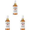 Jim Beam Kentucky Straight Bourbon Whisky, Bourbon distillato a bassa temperatura da un mix di cerali, 4 anni di invecchiamento - 1 bottiglia da 1L (Confezione da 3)