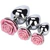 BONDAGERIE® Plug anale rosa di colore rosa, sacchetto incluso, Taglia Kit 3 Plug S M L