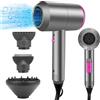HappyGoo Asciugacapelli Ionico Phon Capelli Professionale Phone Capell con Motore AC, 3 Temperature, Aria Fredda, Diffusore e 2 Concentratori per Styling Versatili
