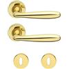 Brackle Coppia di Maniglie per Porte Interne, Modello Patri A Goccia Oro Lucido (Oro)