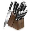 SHAN ZU Ceppo Coltelli da Cucina Set,Set Coltelli da Cucina con Portacoltelli,14 Pezzi Set Coltelli in Acciaio inossidabile Tedesco Super Steel con Ceppo Rimovibile e Manico Ergonomico (SZT-2021-003)