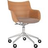 KARTELL sedia con braccioli poltroncina su ruote Q/WOOD tessuto Aquaclean - 5929-C4