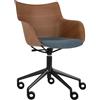KARTELL sedia con braccioli poltroncina su ruote Q/WOOD tessuto Aquaclean - 5929-S2