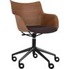 KARTELL sedia con braccioli poltroncina su ruote Q/WOOD tessuto Aquaclean - 5929-S3