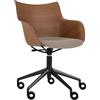 KARTELL sedia con braccioli poltroncina su ruote Q/WOOD tessuto Aquaclean - 5929-S4