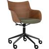 KARTELL sedia con braccioli poltroncina su ruote Q/WOOD tessuto Aquaclean - 5929-S5