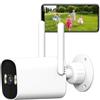 ANTELA Telecamera di Sorveglianza WiFi Esterno 3MP/2K, audio a 2 vie, visione notturna a colori da 30m, IP66, rilevamento persone e movimento, 2,4 GHz