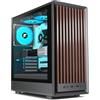 FOIFKIN M1 Case PC ATX con 4 Ventole PWM ARGB, Pannello anteriore in legno, Case Computer Mid-Tower, Alto flusso d'aria, Supporto radiatore 240 mm, Case ATX nero, Case PC gaming, Type-C (Nero, M1)