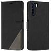 SONWO Cover per Oppo A91 Custodia, Flip Caso in PU Pelle Case Cover Premium Portafoglio Custodia per Oppo A91, Supporto Stand, Slot per Schede, Nero