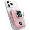 QTshine Magnetico Power Bank con Cavi Integrati per MagSafe, 10800mAh Wireless Caricatore Portatile QC4.0+25W PD Ricarica Rapida USB C Batteria Esterna con LED Display per Apple Watch/iPhone 16/15/14/13/12