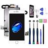 Xlhama Display LCD Sostituzione Schermo Intero Compatibile con iPhone 7 Plus Bianco Strumenti di Riparazione Fotocamera Frontale Sensore di Prossimità Altoparlante Lastra di Vetro Temperato