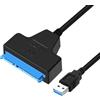 YIIFELL Cavo SATA a USB, Adattatore da USB 3.0 a SATA per HDD e SSD da 2,5 pollici, Convertitore SSD/HDD, Compatibile con Sistemi Operativi Windows, Mac e Linux