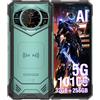 DOOGEE S200 X 5G Telefono Cellulare Rugged, 6.72 FHD+120GHz, 32GB RAM+ 512GB ROM, Fotocamera AI 100MP+20MP Visione Notturna, NFC, Display Posteriore 1.32'AMOLED, Rugged Smartphone Android 14 Verde