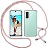 ISOI Cover con Cordino per Samsung Galaxy A26 5G, Custodia Trasparente con Collana Tracolla Laccio Collo Ultra Sottile Morbido TPU Silicone Antiurto AntiGraffio Case, Rosa