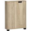 Schildmeyer Highboard Emmik 159448 - Tavola in rovere con motivo a righe, 59,8 x 19,5 x 85,2 cm, colore: Bianco