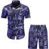Allthemen Camicia a Maniche Corte Uomo 2 Pezzi Maglietta Abbottonata Shorts Estivi Casual Set Hawaiano Top Paisley Nero M