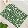 Homantic Tappeto da bagno con foglie verde scuro, antiscivolo, lavabile in lavatrice, assorbe l'acqua, per lavello, vasca da bagno e doccia, 50 x 80 cm