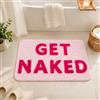 Firecos Get Naked Tappeti da Bagno Antiscivolo, Zerbino per Pavimento Assorbente in Microfibra, Tappetino Carino per Decorazione, Soggiorno, Bagno (Rosa Scuro, 40x60cm)