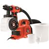 BLACK+DECKER HVLP400C-IT Pistola a spruzzo per interni ed esterni con base da terra 450 W con accessori, Capienza serbatoio: 1200 ml, multicolore