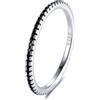 LES FOLIES DI PAOLA GRIECO Anello Veretta Girodito Nero in argento 925 rodiato - Rainbow Collection (US 10 - ITA 22)