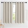 KGORGE Tenda Corta per Cucina Termiche con Anelli Tende per Finestre Piccole Decorazione Curtains Cameretta Bambina Oscuranti 2 Pezzi L 140 x A 135 CM, Natura