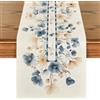 Zernblend 1 Pezzo Runner da Tavolo con Motivo Floreale Primaverile Blu, Runner da Tavolo, Runner da Tavolo Moderno, Runner da Tavolo Beige (183 x 33 cm)