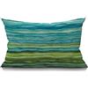 BGBDEIA Federa per cuscino ad acquerello, motivo onde spogliate, blu e verde, sfumato con spruzzi di mare, in cotone e lino, per divano, decorazione per la casa, rettangolare, 30 x 50 cm