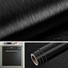 Livelynine Paraschizzi Cucina Adesivo Muro Spazzolato Nero 40CMx5M Pellicola Adesiva Acciaio Inox per Frigorifero Lavastoviglie Carta Adesiva per Mobili Nero Cassetti Tavolo Rotolo Adesivo per Mobili